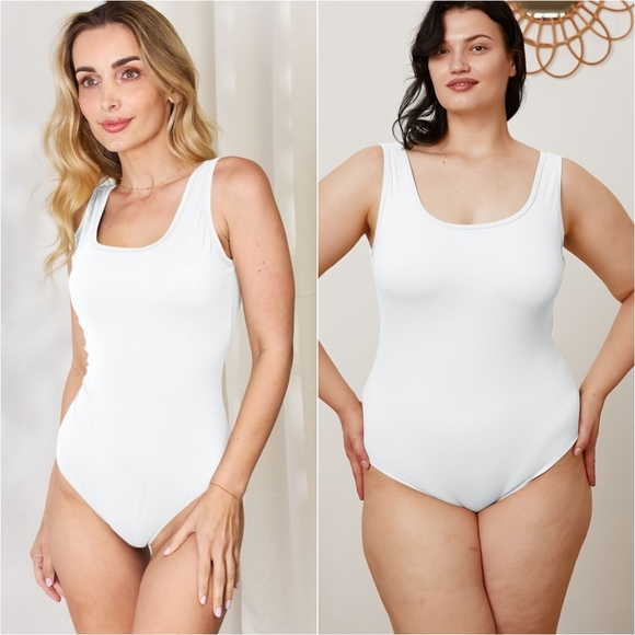 Natalie Square Neck Bodysuit - White - Picture 2 of 10